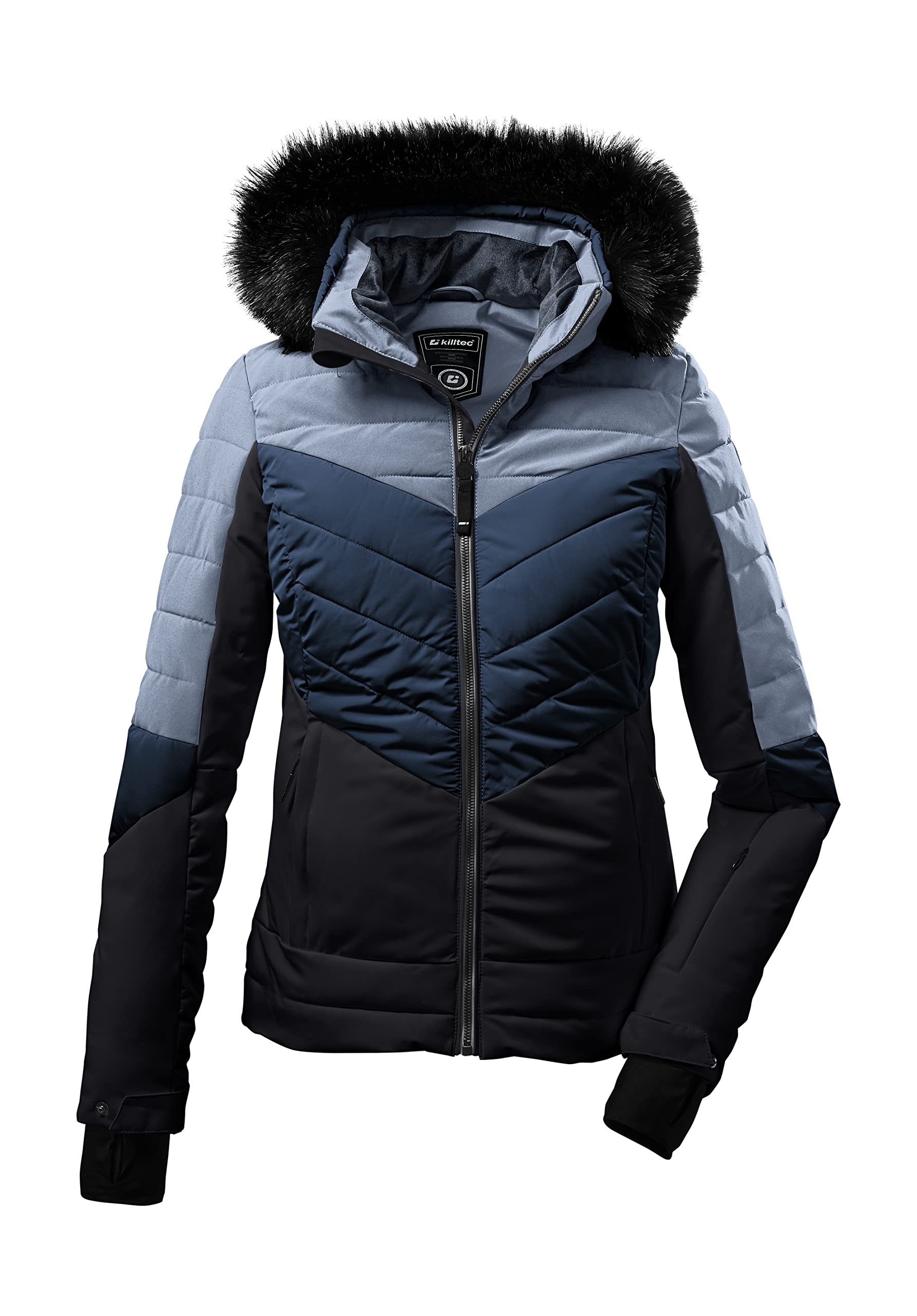 Killtec Women's Ksw 250 Wmn Ski Qltd Quilted Jacket/Ski Jacket with Removable Hood and Snow Guard