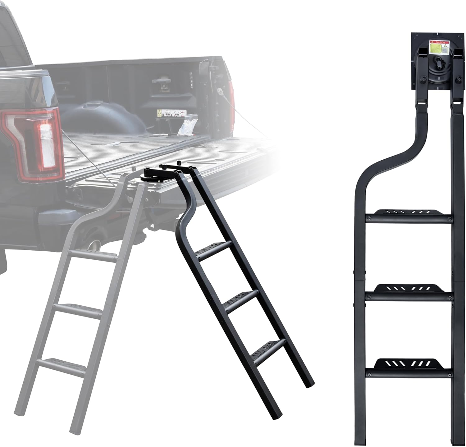 KEWISAUTO Foldable Pickup Truck Tailgate Ladder, 42" Heavy Duty Universal Folding 360°Rotatable Tailgate Step Ladder for Ford F150, Dodge RAM 1500 etc. Pickup Truck Accessories
