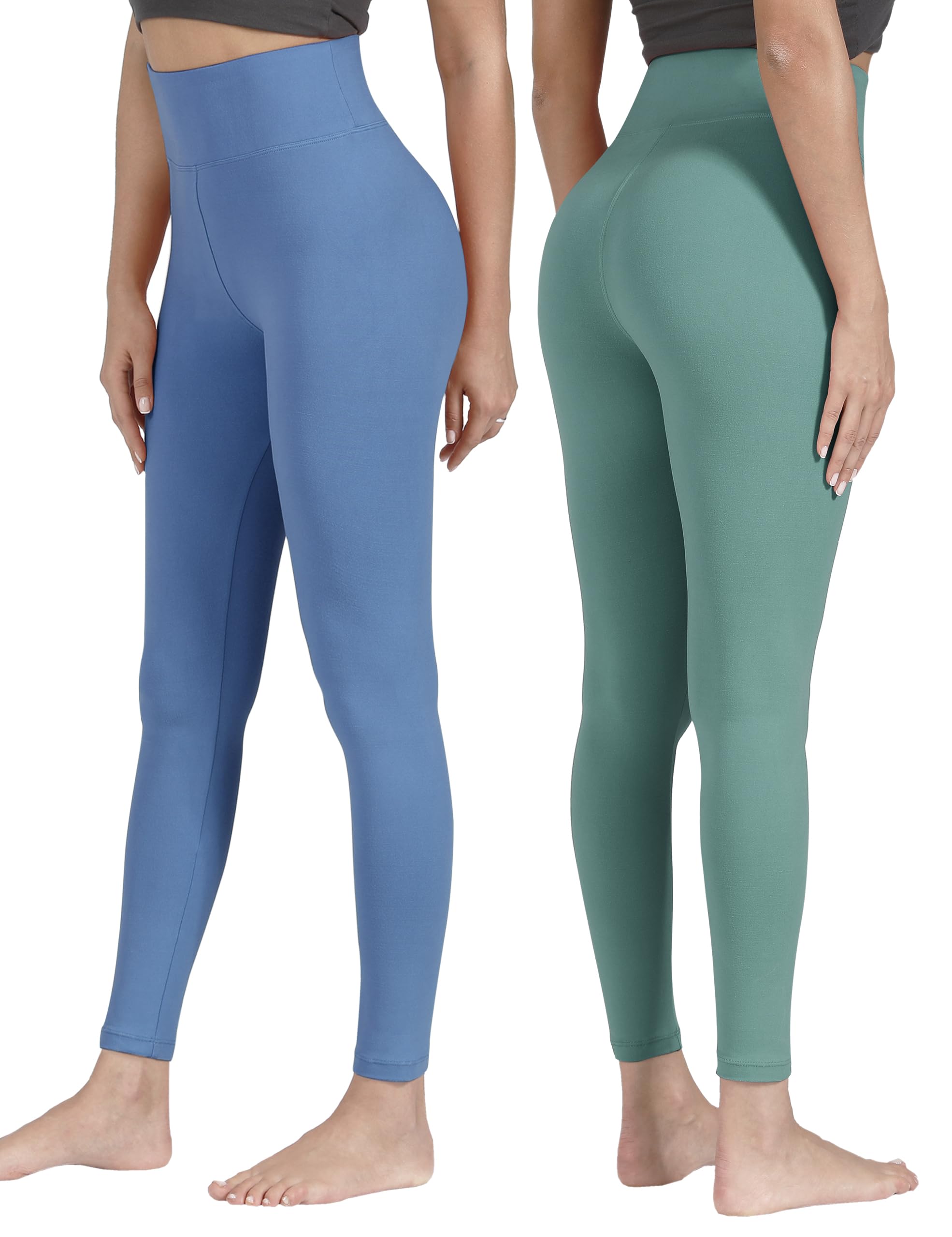 VALANDY Leggings a Vita Alta da Donna burrosi Morbidi Elastici Controllo della Pancia Allenamento Yoga Pantaloni da Corsa One & Plus Size, Confezione da 7 Pezzi, Nero/Grigio Scuro/Blu Navy/Blu/Verde