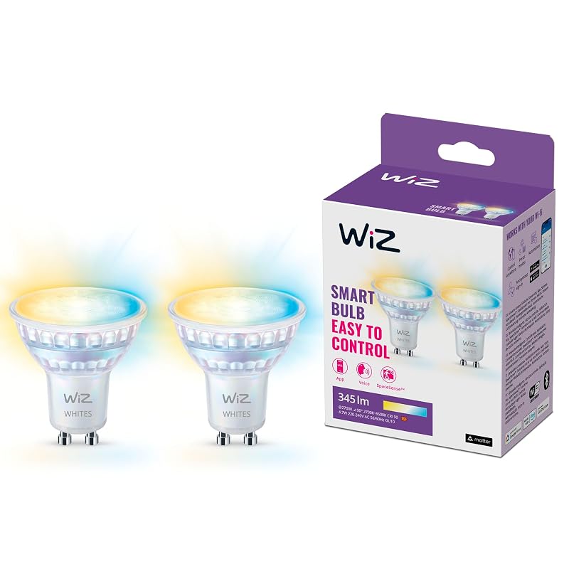 WiZ GU10 Smart LED Glass Bulb — sfumature di bianco regolabili da app