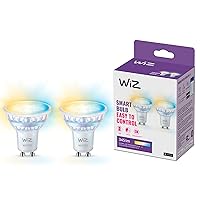 WiZ GU10 Smart LED Glass Bulb - Sostituzione GU10 da 50W, sfumature di bianco
