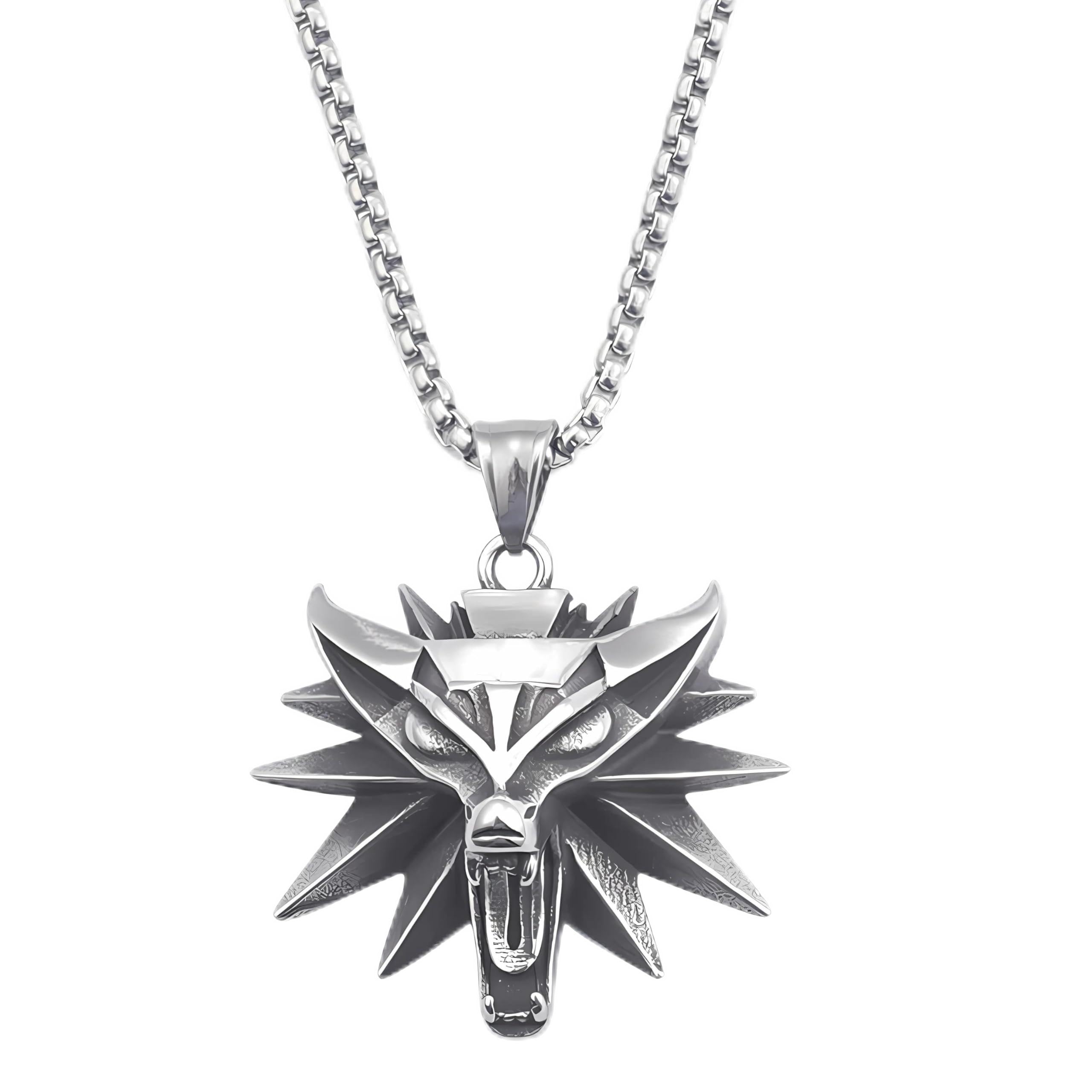 Mens Norse Mythology Wolf Bikers Jewelry Silver Alloy,Metal Pendant Necklace Chain For Men And Women SPn20230106-image-32