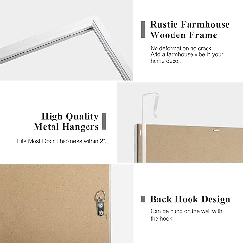 Miniatura 5 de MIRUO Espejo de longitud completa con ganchos de metal para colgar sobre la puerta o apoyado contra la pared o montado en la pared, espejo de puerta