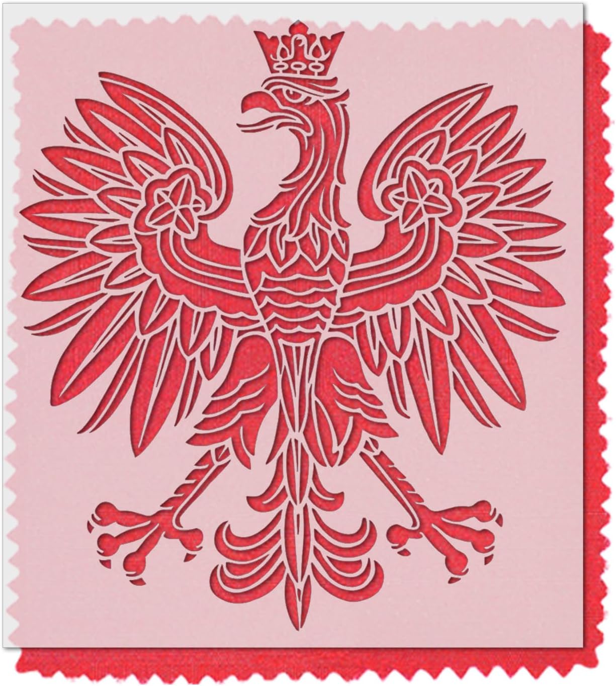 Stencil Stop Polish Eagle Stencil - Reusable for DIY Projects, Painting, Drawing, Crafts - 14 Mil Mylar Plastic (21.5 x 24 inches)