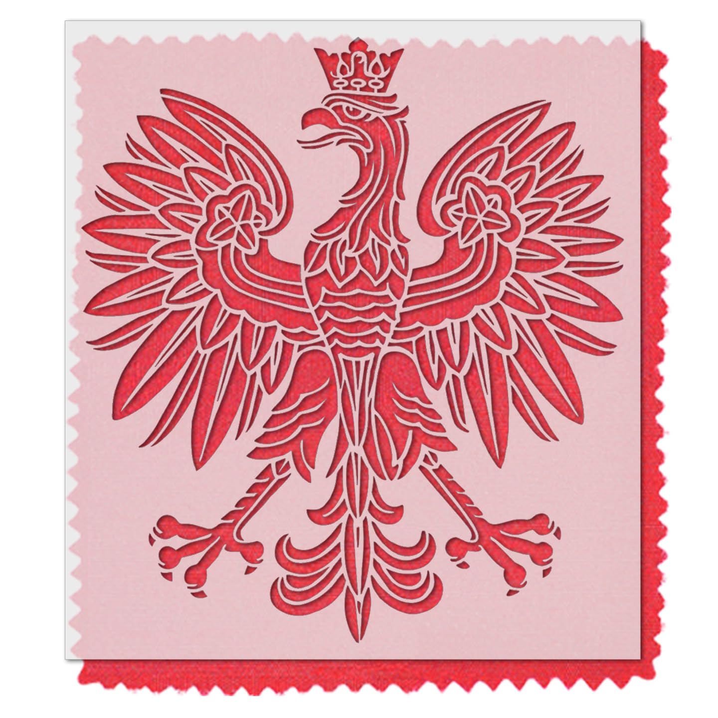 Stencil Stop Szablon polskiego orła, wielokrotnego użytku, do projektów DIY, malowania, rysowania, rzemiosła, 14 mil, tworzywo sztuczne mylarowe (20,5 x 23 cm)