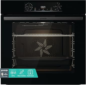 Gorenje OptiBake BOS6737 E02B Einbau-Backofen / 77L / AquaClean/Heißluft/ExtraSteam/AirFry/PerfectGrill/Pizzamode 300°C/Schwarz