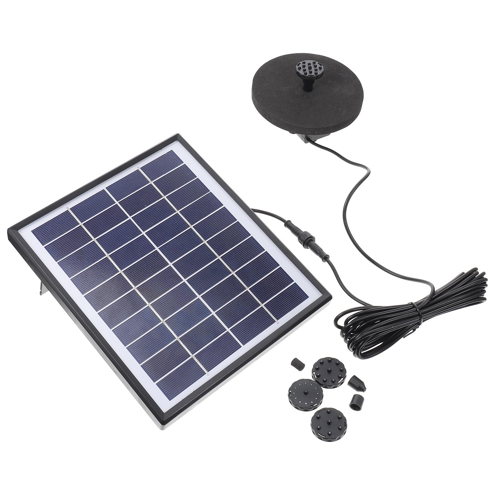 Pompa per Fontana Solare W-380l/h in ABS Nera per Giardino Esterno