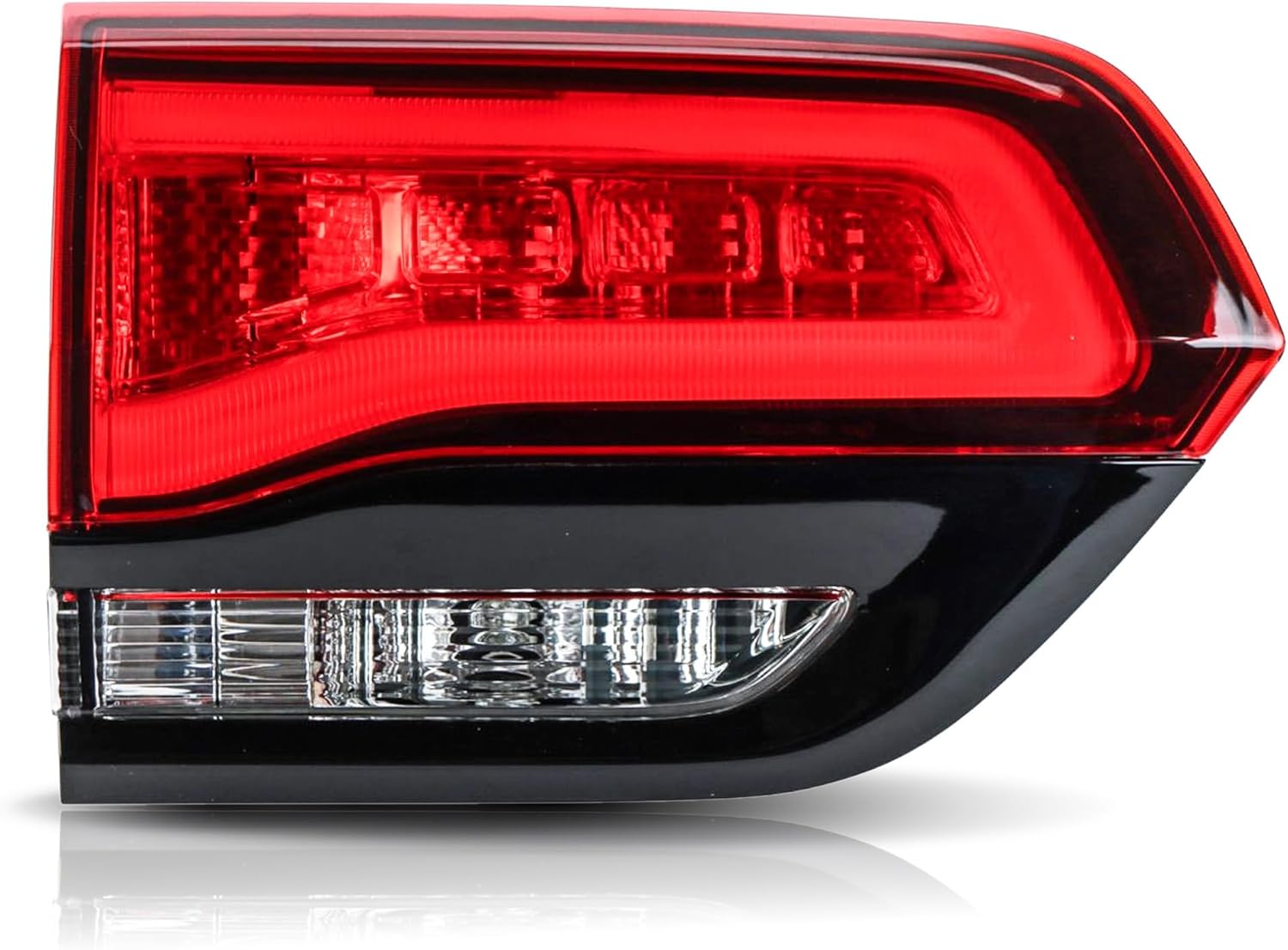 Left Driver Side Inner Tail Lights Assembly Compatible with 2014-2021 Jeep Grand Cherokee SRT Rear Brake Light, Replace OE#68236107AA, Black Frame