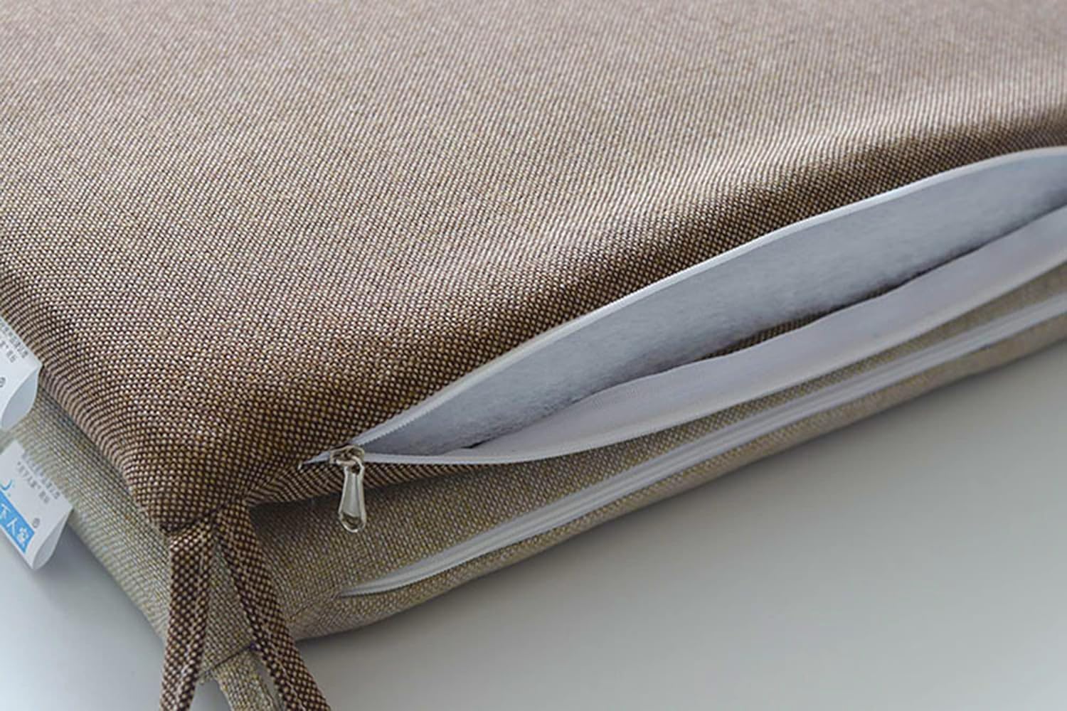Lot de 4 coussins carrés antidérapants 40 x 40/45 x 45/50 x 50 cm en coton doux et lin avec attaches pour une utilisation en intérieur et en extérieur (couleur : 2#)