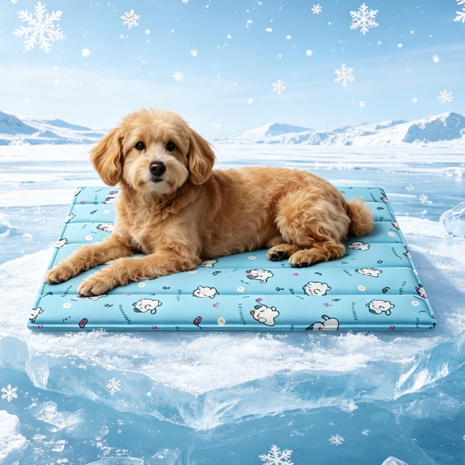 Tappetino Rinfrescante per Cani Cuscino in Gel Impermeabile Portatile | Rinfrescante per Cani per Interni ed Esterni, , Caldo, Cuccioli, Gatti, Cuccia, Divano, Auto