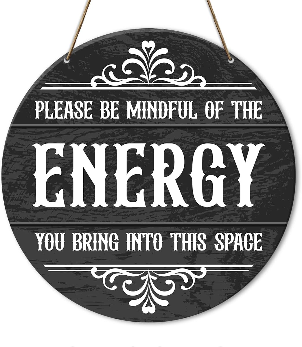 Wicca Witch Decor Sign, Gothic Positive Energy Decorations for Home Office, Magical Pagan Witchy Decor, Witches Witch Witchcraft Decor for Home, Wiccan Gifts for Men Women, Halloween Decorations