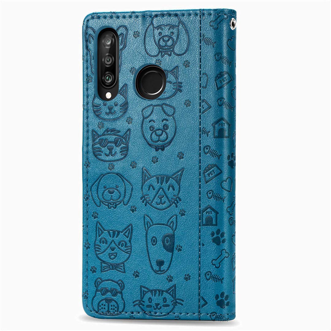 Saturcase Custodia Portafoglio In Pelle PU Per Huawei P30 – Con Slot Carte E Supporto (Nero)