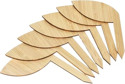 PATIKIL Plant Labels, 20Pcs Bamboo Leaf Shape Marker Tags for Outdoor Indoor Garden