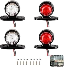 4 x Rear Side Marker Lights White Red LED LED Marker Lights 12/24V Trailer Lights for Trailer, Van, Bus, SUV, Caravan