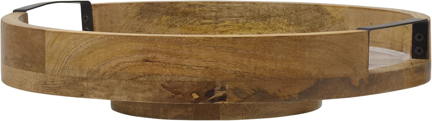 Gourmet Basics by Mikasa Lazy Susan Serving Tray, Gray Marble, 14-Inch