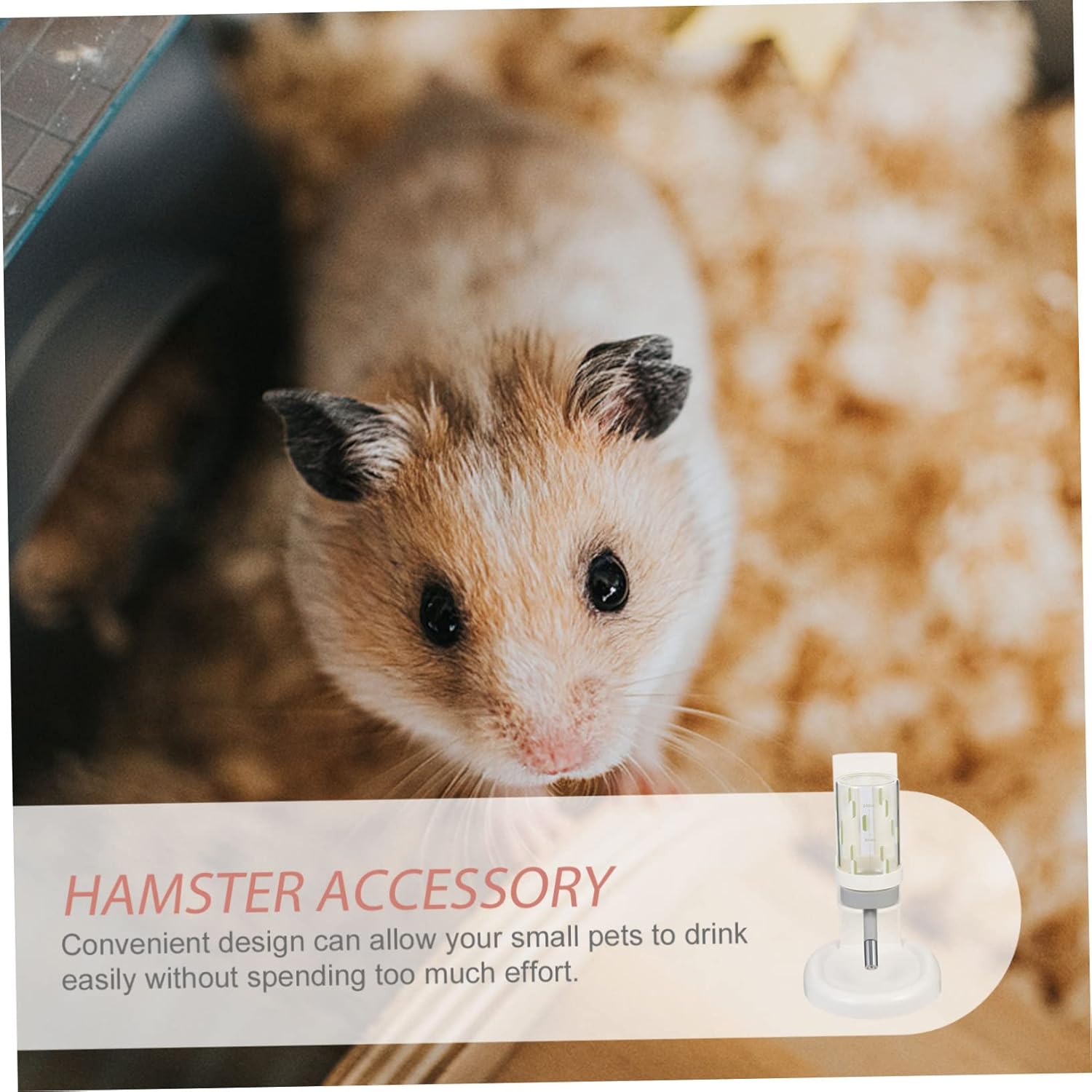 POPETPOP Transparent Hamster Water Feeder Bottle with Stand Automatic Pet Waterer for Small Animals Easy to Use Hanging Type Water Dispenser for Hamsters and Small Pets