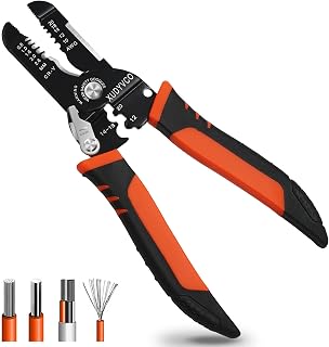 XUDYVCO 5-in-1 Wire Stripper Tool, 3rd Gen 10-20 AWG Strippers, 7" Multifunctional Cutter Crimper for Electricians & DIY