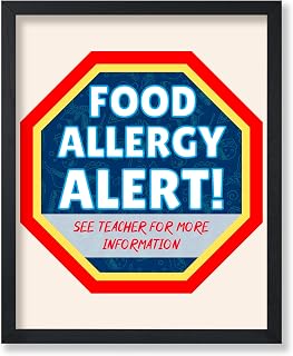 Poster Master Food Allergy Alert Poster - Food Allergy Awareness Print - Educational Art - Stop Sign Art - Gift for Teacher & Student - Great Decor for School or Classroom - 8x10 UNFRAMED Wall Art