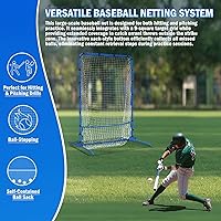 Vista 7 de 6FT Baseball Pitching net, 9-Pocket Pitcher Net with Strike Zone, Adjustable Height Target Throwing Trainer, Baseball Softball Practice Net with
