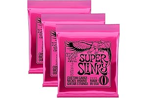 Ernie Ball 2223 Slinky Super Slinky Pink Guitar Strings for that Unapologetically Bold Tone