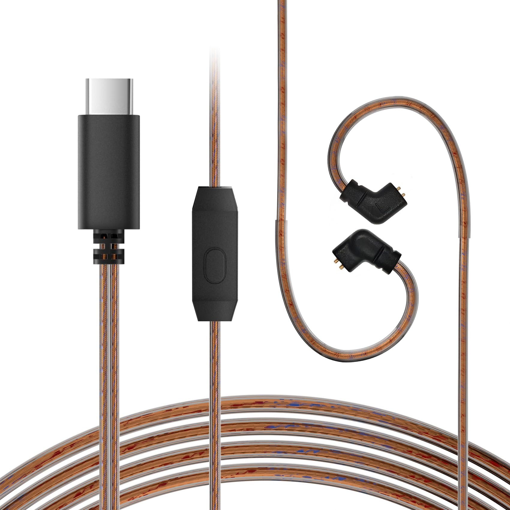 KZ ZS10 Pro IEM Cable, Type-C USB C Earbuds Cable, CCZ C02 OFC in Ear Monitor Headphones Cords for ZS12 PRO X, ZSN PRO X, EDX PRO, ZAR, ZA12, Castor,