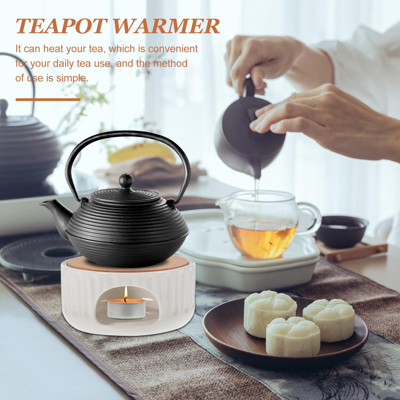 TOYANDONA Calentador de Tetera Cerámico Soporte para Tetera de Cerámica para Hacer Té Decoración Hogar