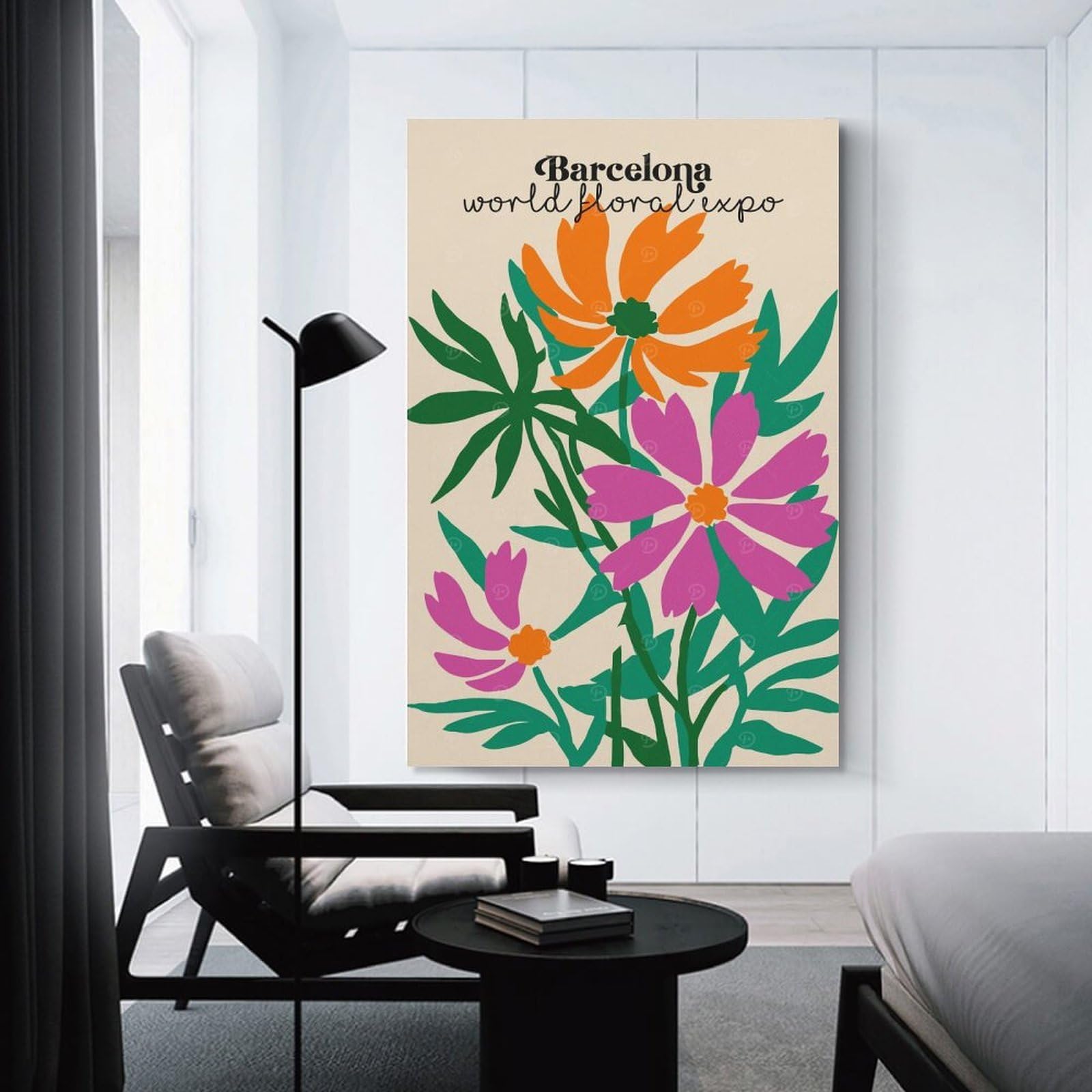 Junmoney Decorative Wall Artwork Barcelona Floral Expo, 20x30inch(50x75cm), for Living Room, Lounge Or Sitting Room, Modern Wall Decor for Cosy Interiors