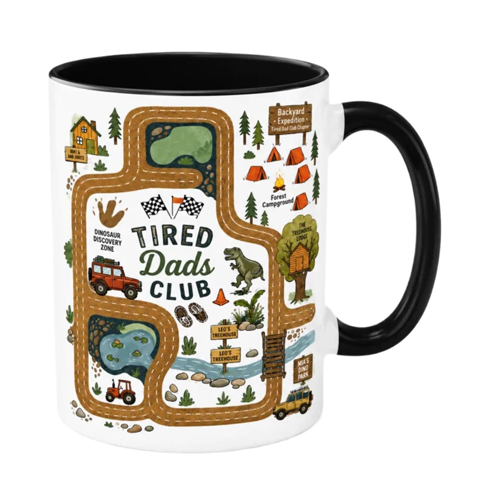 Tazas para papá de cerámica con mapa vehicular de 330ml para café en casa