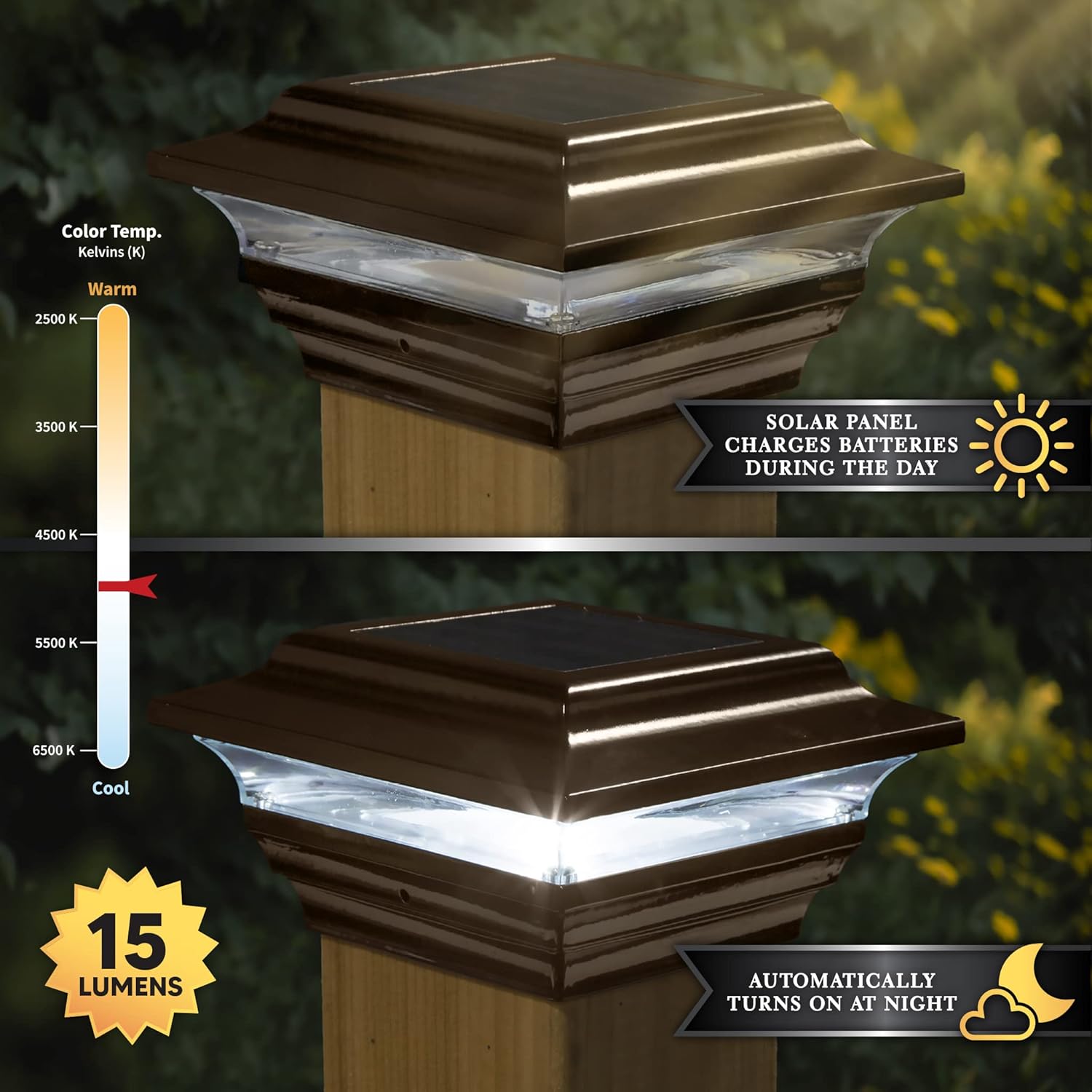 Classy Caps SL211R Aluminum Imperial Solar Post Cap, 4" x 4", Bronze