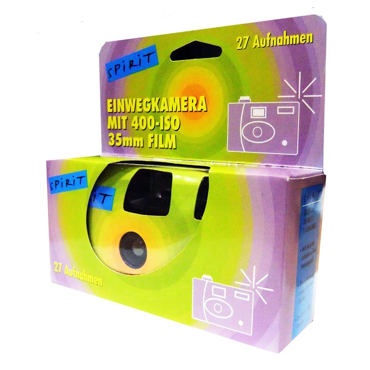 PHOTO PORST Fotocamera usa e getta 5x 1A / Fotocamera per matrimoni/Fotocamera per feste Edizione Spirit Green (27 foto, Flash, confezione da 5)