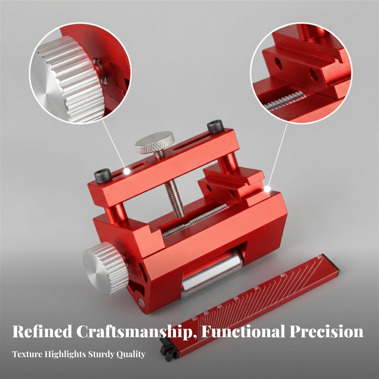 Qianly Metal Resistente Rodillo Cilíndrico Jig r Carpintería Guía Fija Cuchillos Plantilla ra, Array, Rojo