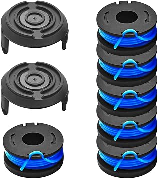String Trimmer Spool Fit for Harbor Freight Bauer 19115C-B 20V, 0.065" 10FT String Trimmer Replacement Spool Line 6 Spools+2 Cap