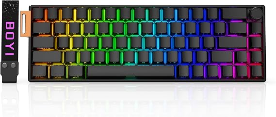FKZ X BOYI 66Pro-Flash Magnetic Switch Aluminum Gaming Keyboard,60% Hall Effect Rapid Trigger Adjustable Actuation Custom RGB USB-C Wired Mechanical Keyboard with Backlit Side Printed Keycaps