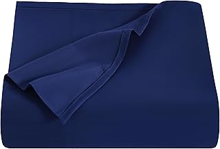 NTBAY King Flat Sheet Only - Brushed Microfiber Flat Sheet - Soft, Wrinkle-Free, Fade-Resistant, Stain-Resistant, Top Sheet, Hotel Quality Flat Bed Sheet, Navy Blue