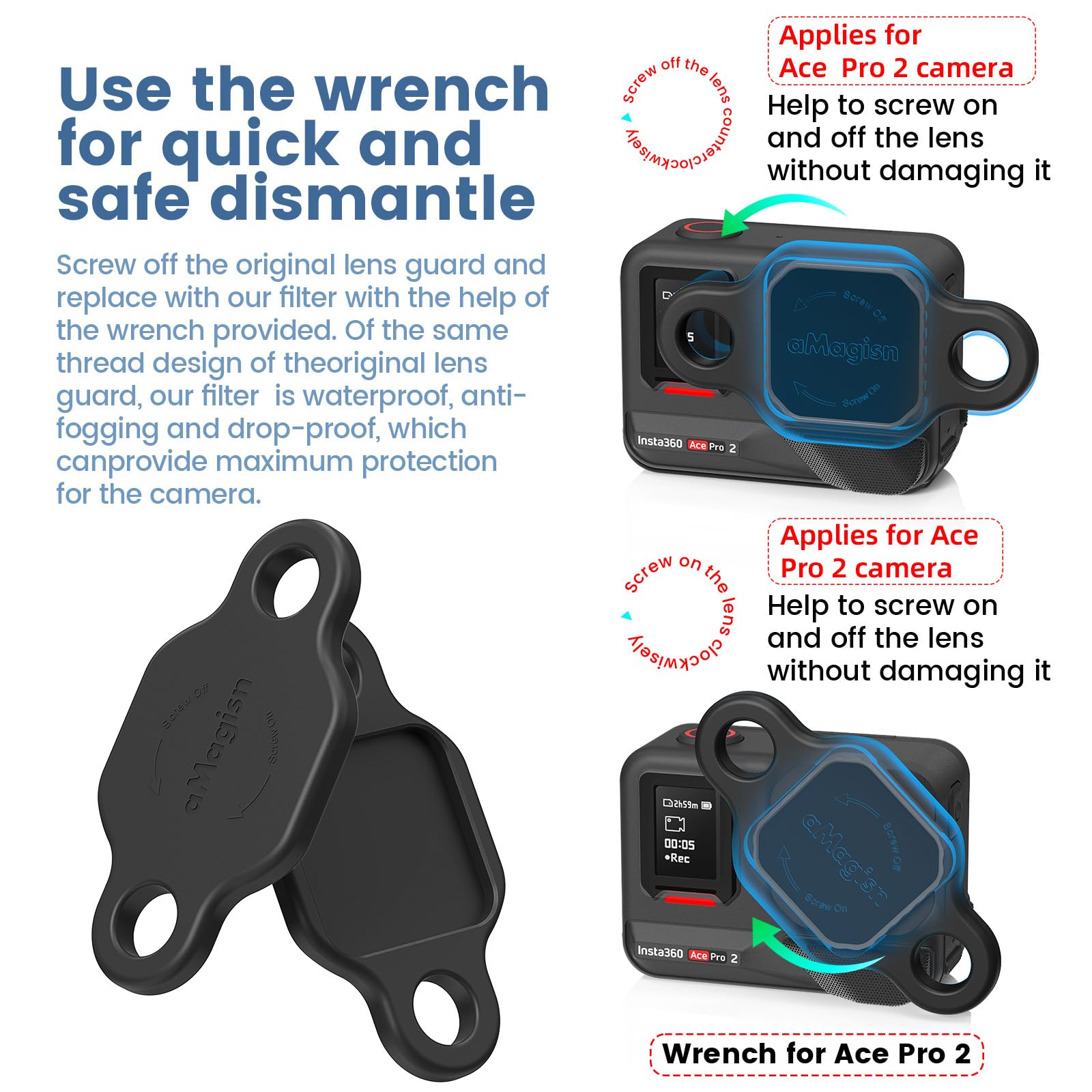 Honbobo Bildschirm Sonnenblende Für Insta360 Ace Pro 2 - Magnetische Blende