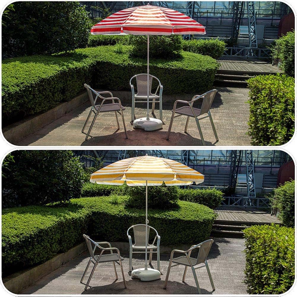 Ombrellone da spiaggia per esterni con protezione UV - 2 m/2,2 m/2,5 m, portatile, a righe, ideale per terrazza, cortile, patio, giardino (blu, Ø190 cm)