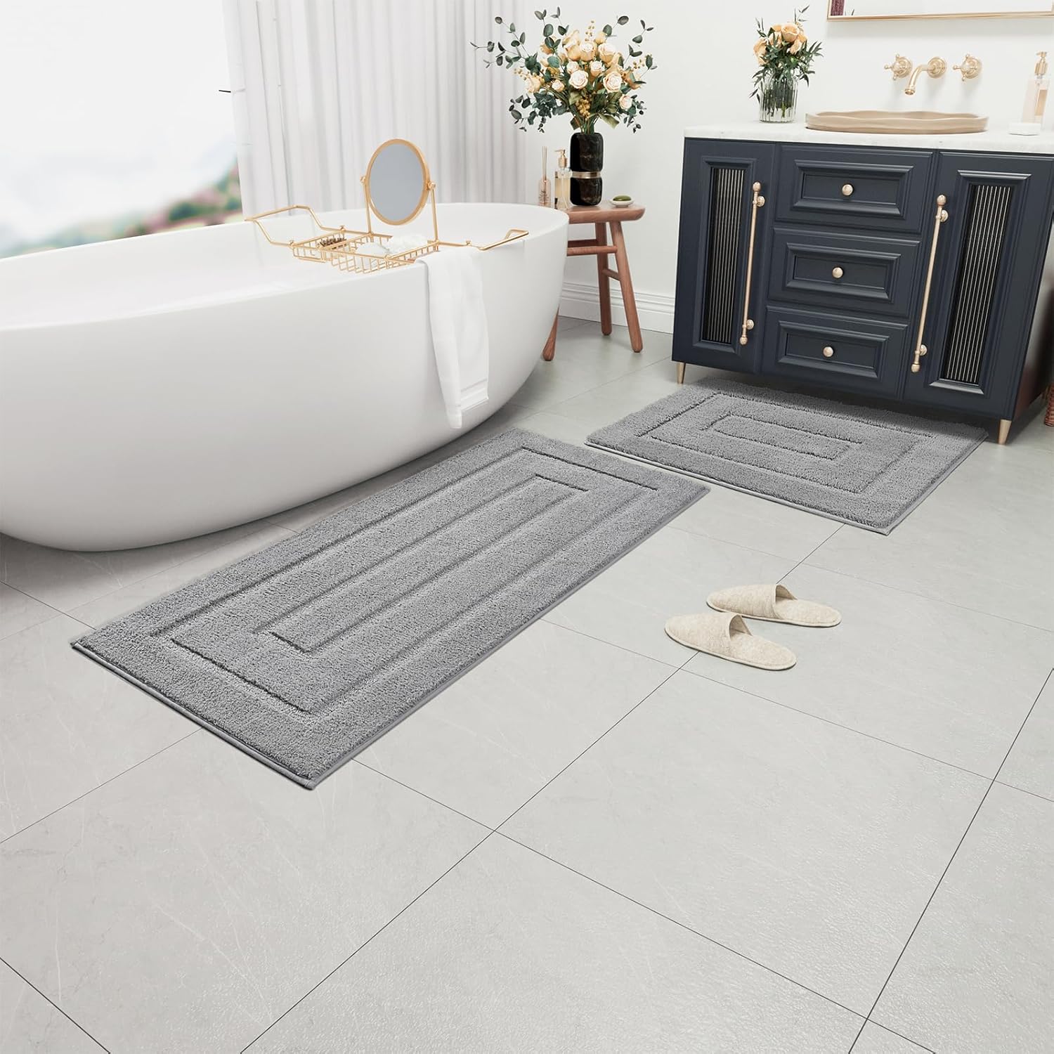 HOMORE Bath Rug 24x36 inch+24x60 inch Long Bathroom Runner