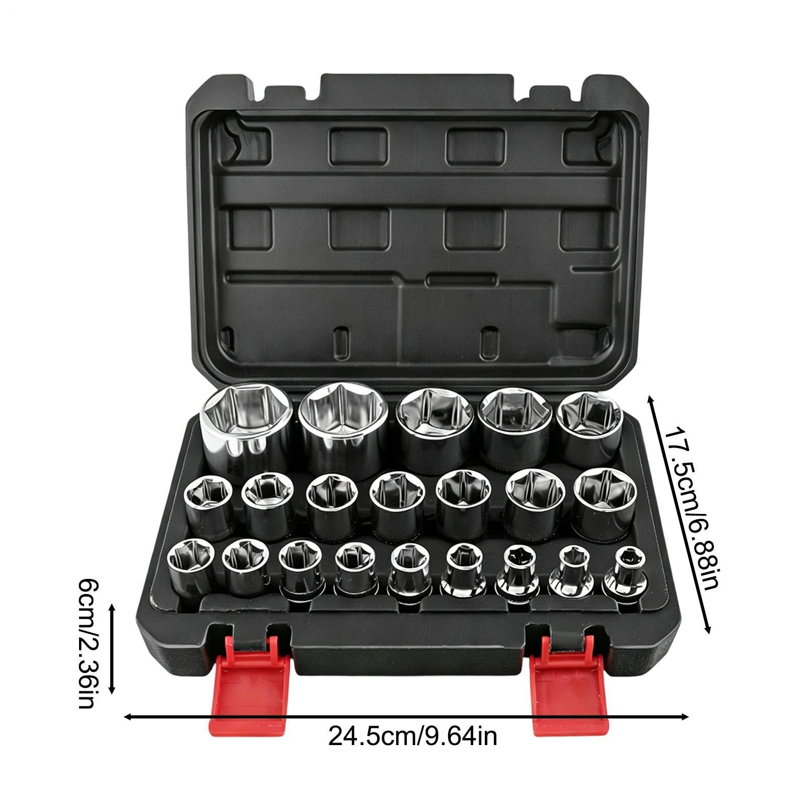 Set di Bussole 1/2" 21 Pezzi Kit Riparazione Manutenzione Adattatore