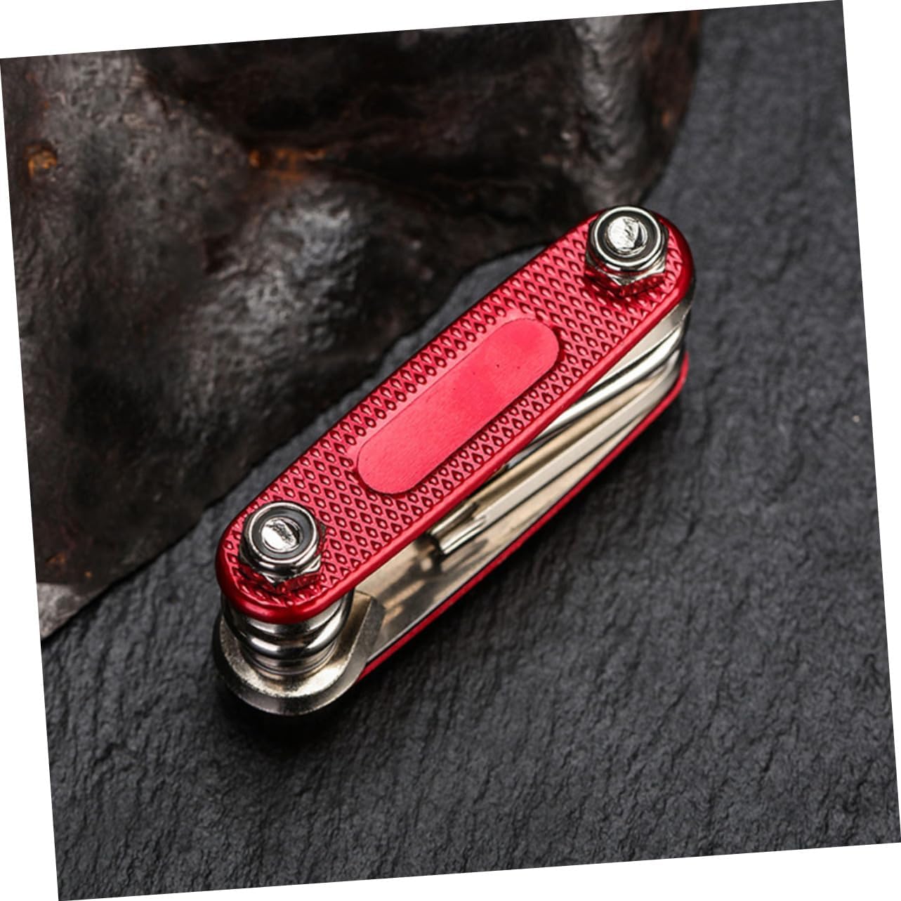 1Pc Multi Function Bicycle Repair Tool with Wrench Durable Design Easy to Use for Quick Repairs Road Mountain Bikes Compact Portable Red Color