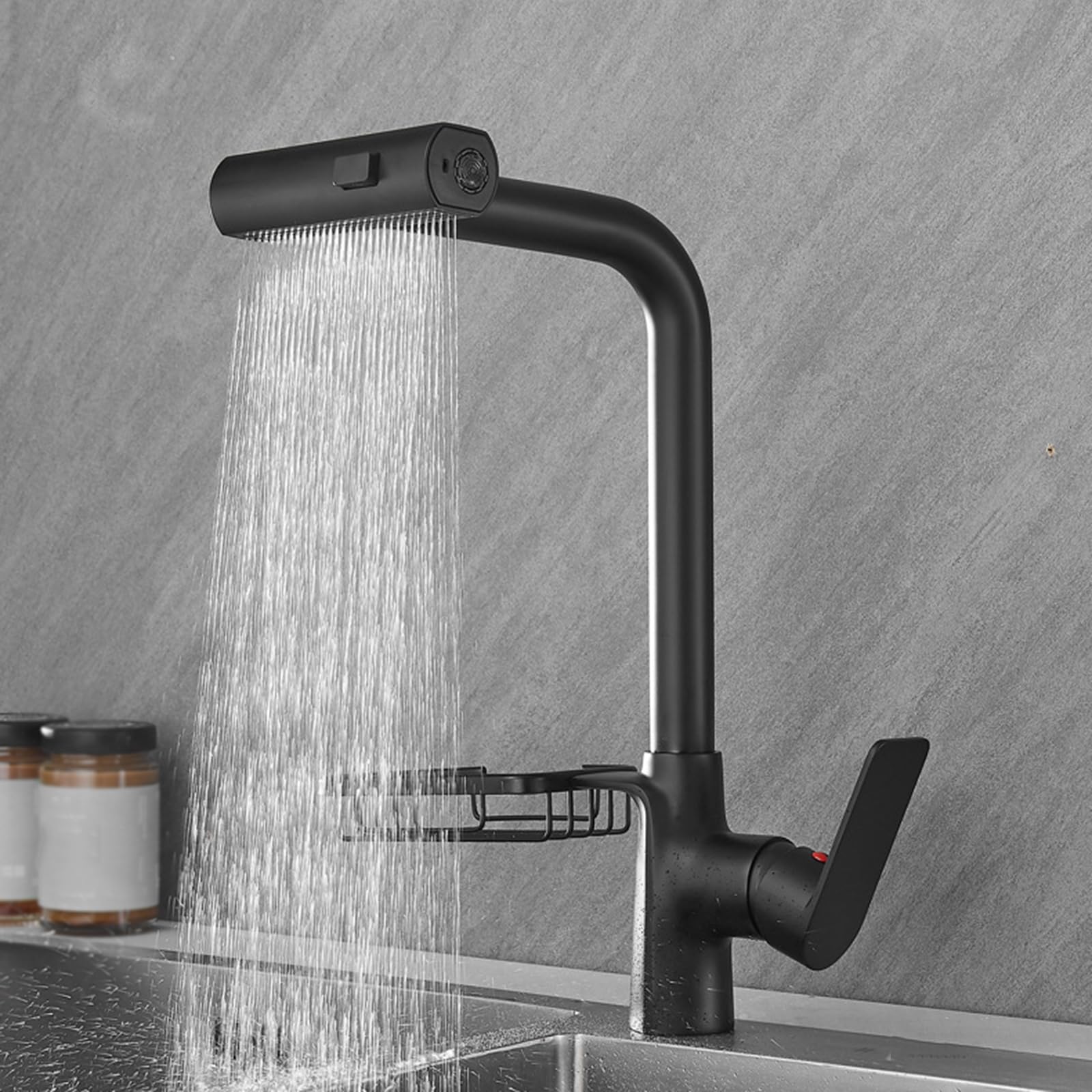 ZQFHSX Pull Out Kitchen Tap, Swivel 3 Mode Brass Sink Faucet
