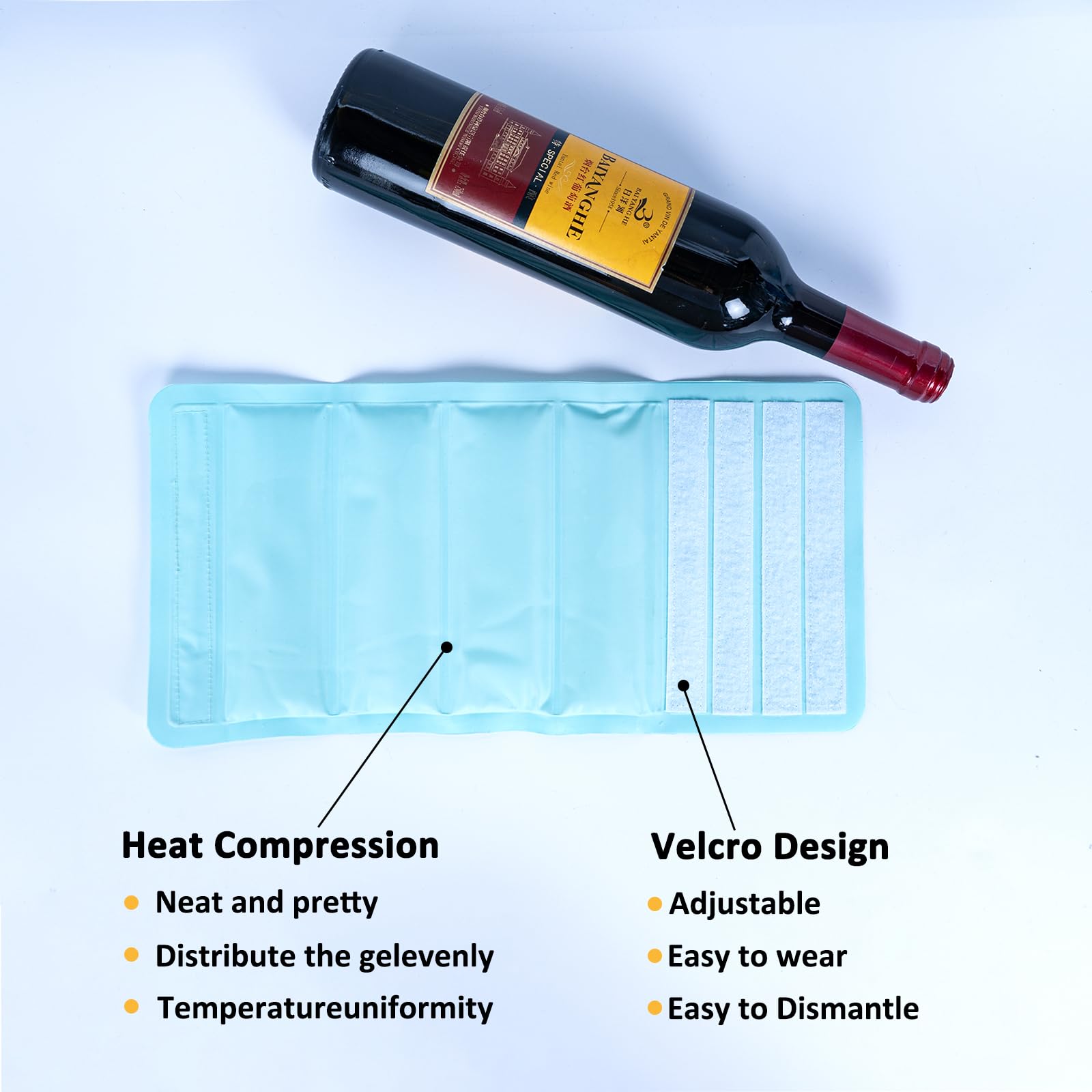 Ice Wine Sleeve, Ice Wine Sleeve, Wine Cooler, Wine Bottle Cooler, for Red and White Champagne or Sparkling Wine. Gel cooled bracket Freestanding carrier cooled, mint green — Amazon image 3