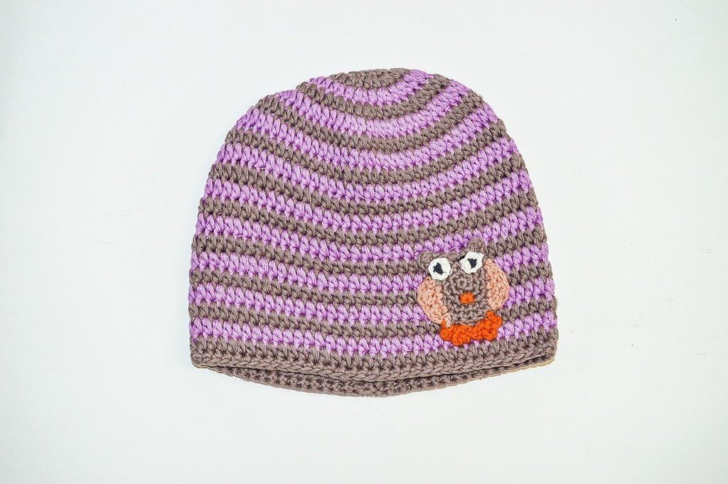 Blade And Rose Baby Owl Crochet Hat 3-6M Purple