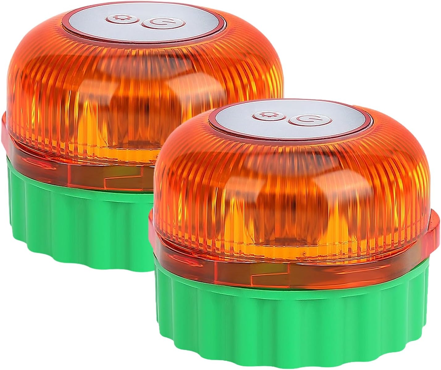 V16 LED Strobe Light - 2Pcs Magnetic Wireless Beacon Lights | Emergencys Light Disc Beacon | Battery Operated | Portable Flashing Induction Strobe Road Accident Lamp for Vehicle Aircraft Boat (Green)