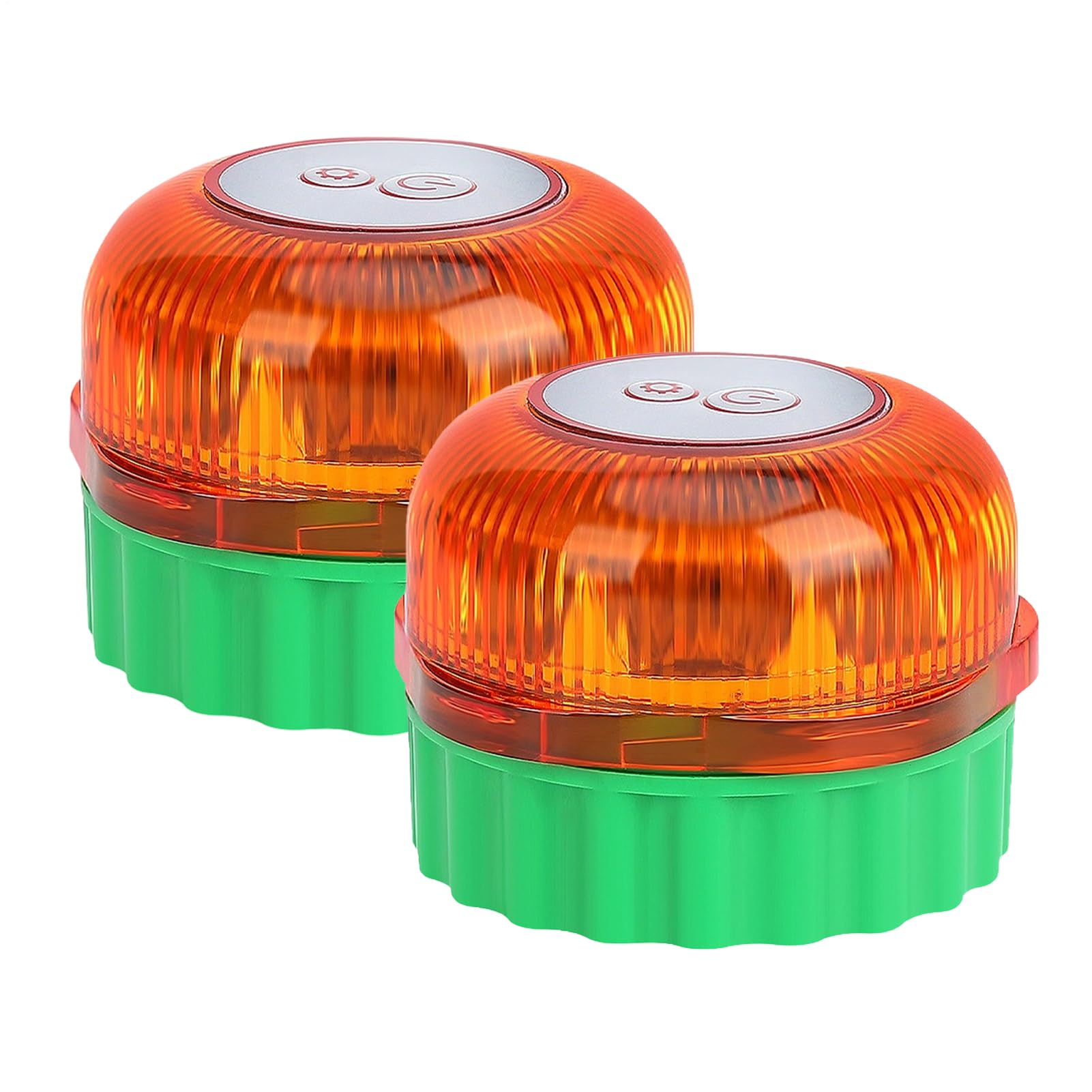 V16 LED Strobe Light - 2Pcs Magnetic Wireless Beacon Lights | Emergencys Light Disc Beacon | Battery Operated | Portable Flashing Induction Strobe Road Accident Lamp for Vehicle Aircraft Boat (Green)