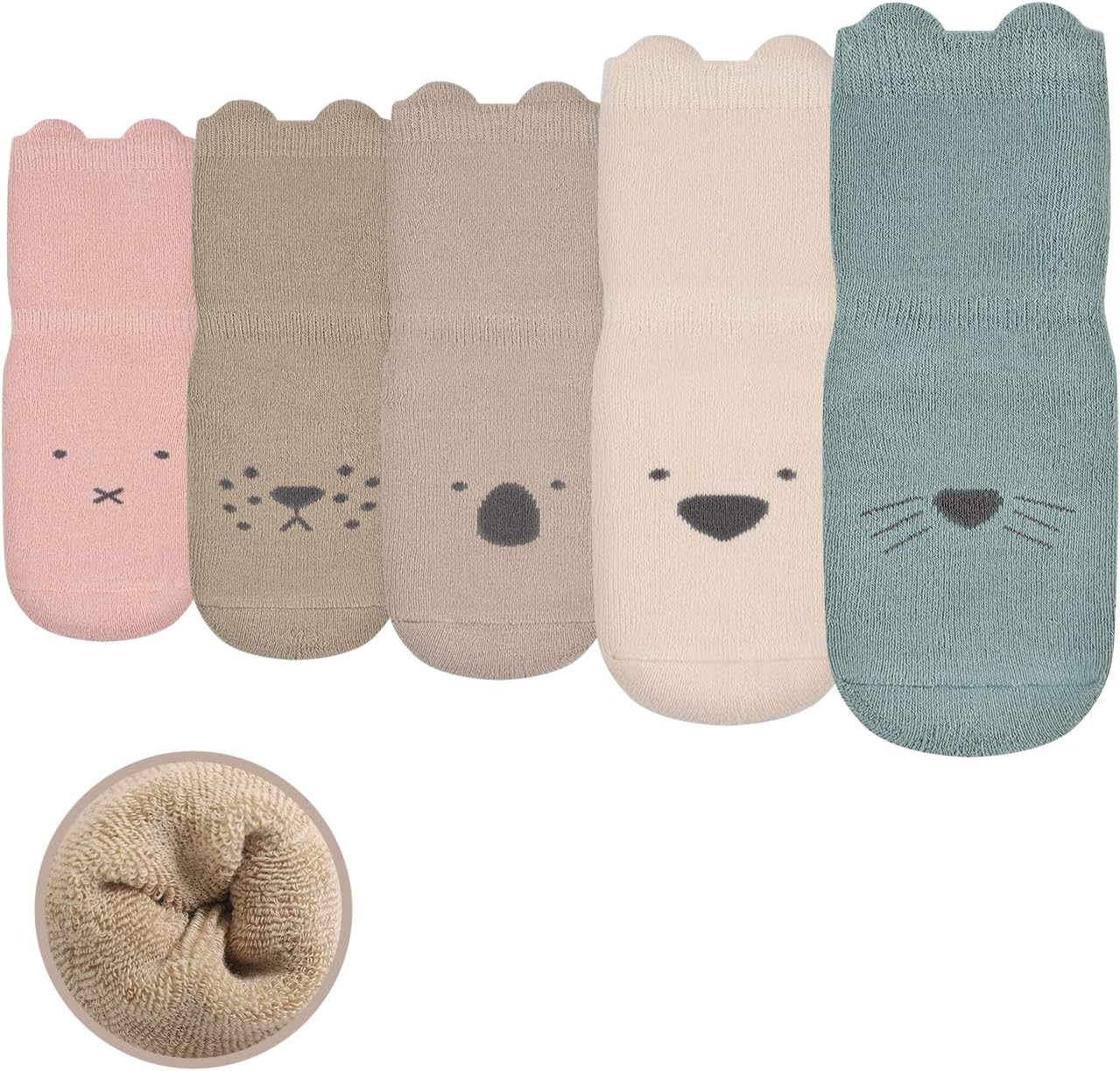 HYCLES Calzini per bambini 12 paia di calzini in ABS per bambini e bambine, antiscivolo, per 0-10 anni, 02# Colori misti, 1-3 Jahre