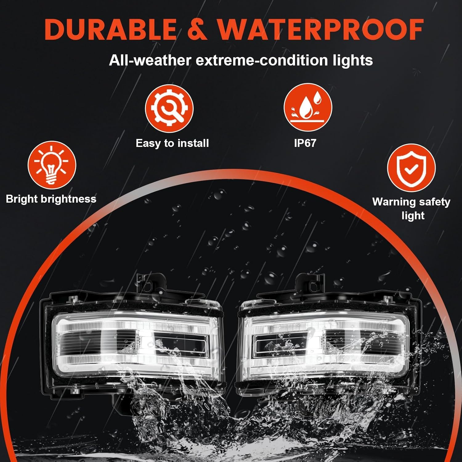 LED Towing Mirror Turn Signal Light Compatible with Ford F250 2017 2018 2019 2020 2021 2022 Side Mirror Marker Lights