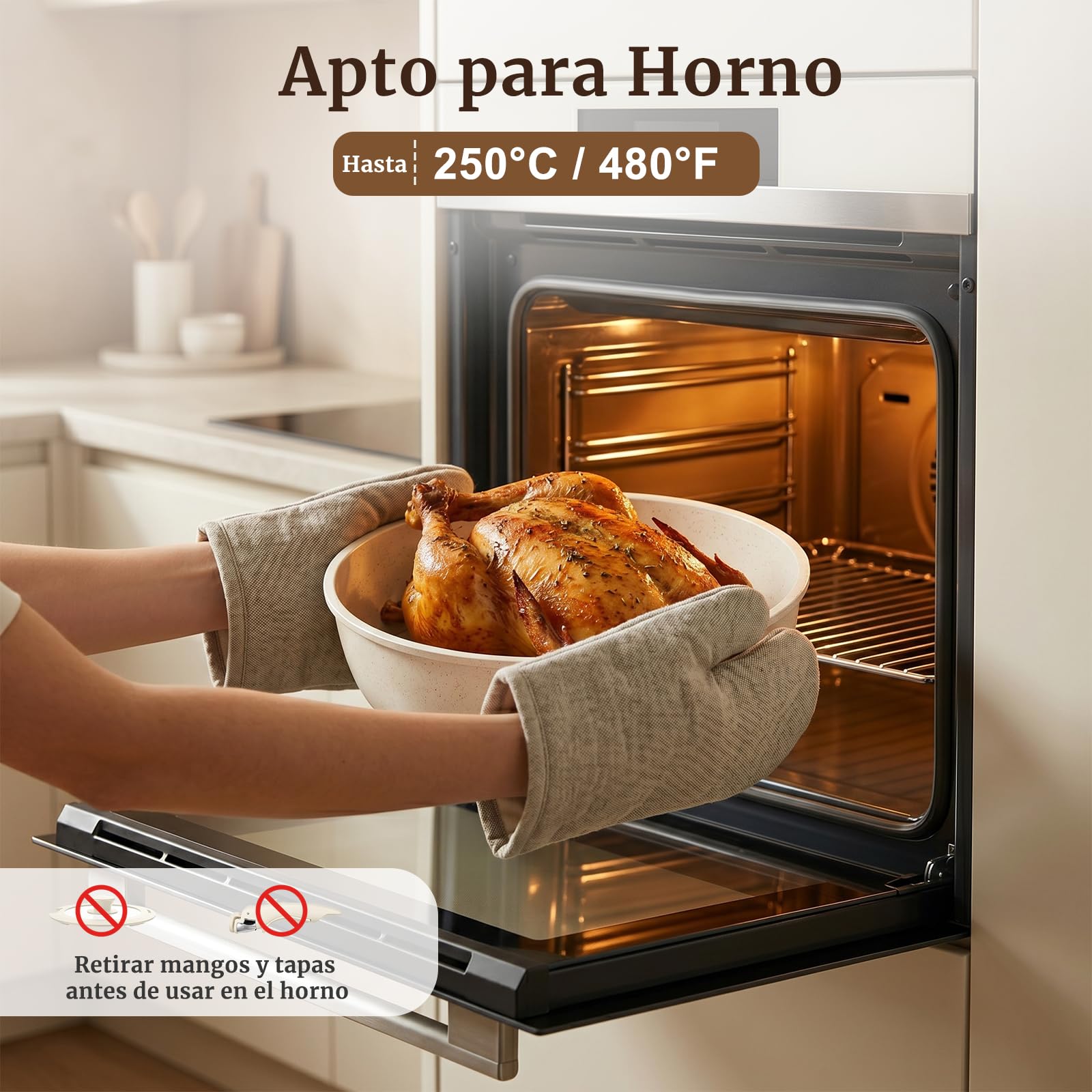 YASHE Batería de Cocina 21 Piezas, Antiadherente para Inducción y Horno | Juego de Sarténes y Ollas Atóxica con Mango Extraíble, Ollas Apilables, Juego Ahorrador de Espacio para Caravana, Sin PFOA