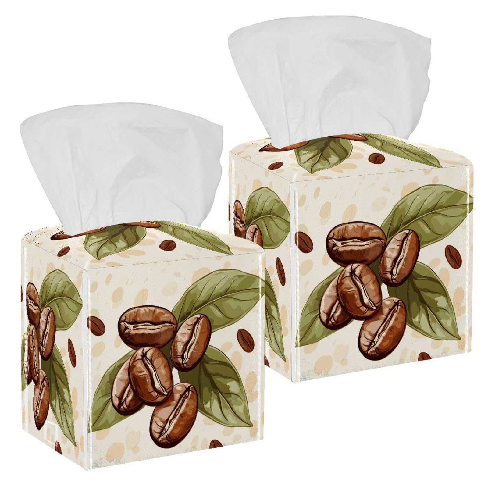 Boîte à mouchoirs en cuir pour voiture et maison Vector lot de 2 étuis café table