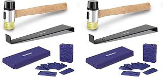 WORKPRO Laminate Wood Flooring Installation Kit with Reinforced Double-Faced Mallet, Heavy Duty Pull Bar, Tapping Block and 30-Piece Spacers Included,Multicolor (Pack of 2)