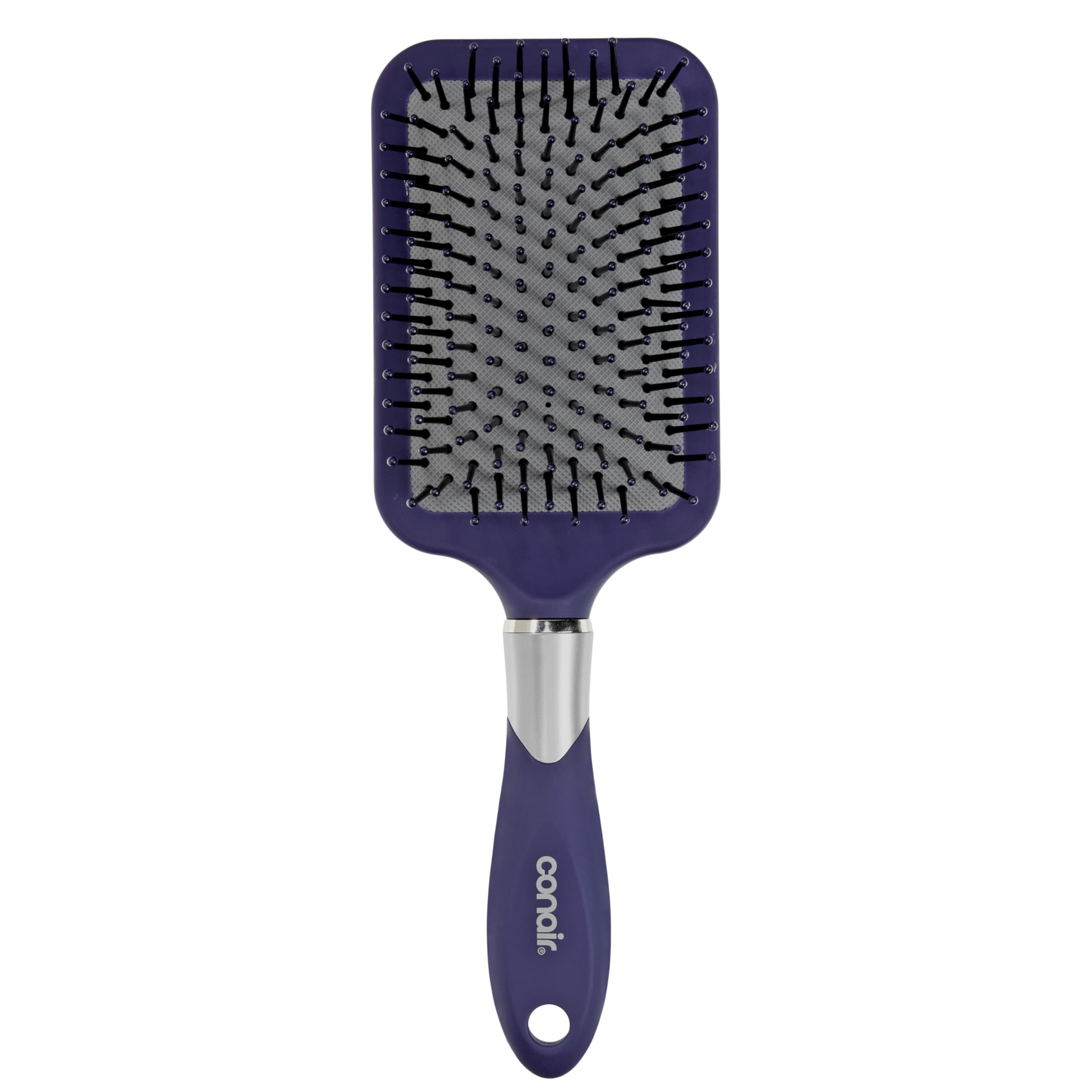Conair Velvet Touch Paddle Cushion hair brush - Detangling hairbrush - curly or straight styles - men or women - detangler - features soft touch handle - Assorted Color